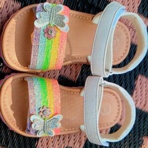 Glitter straps rainbow shoes